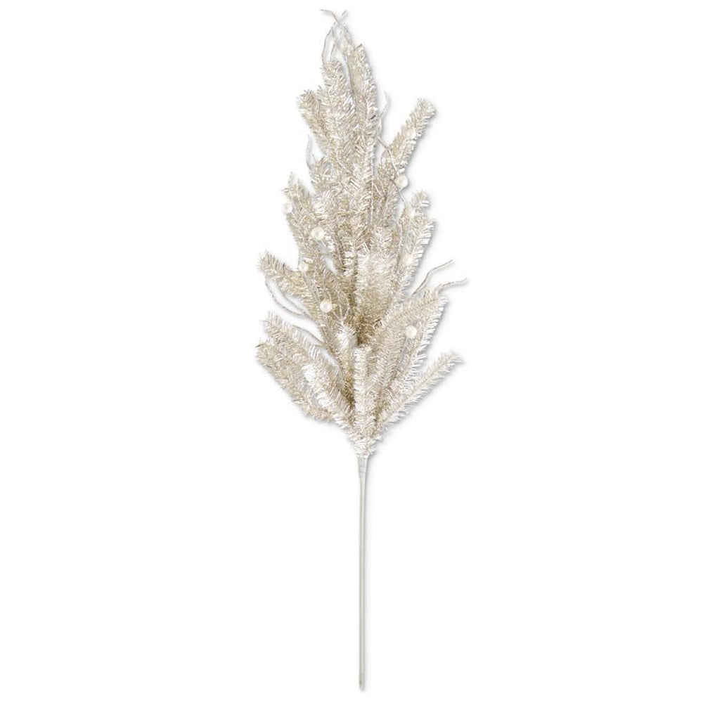Champagne Tinsel Twig and Pearl Stem
