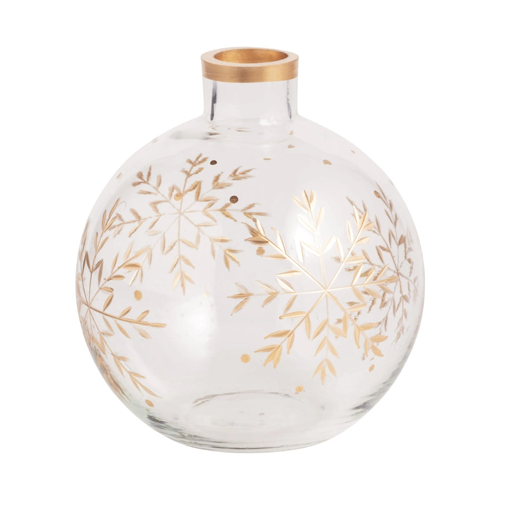 Christmas Etched Glass Bud Vase — alternate view 2