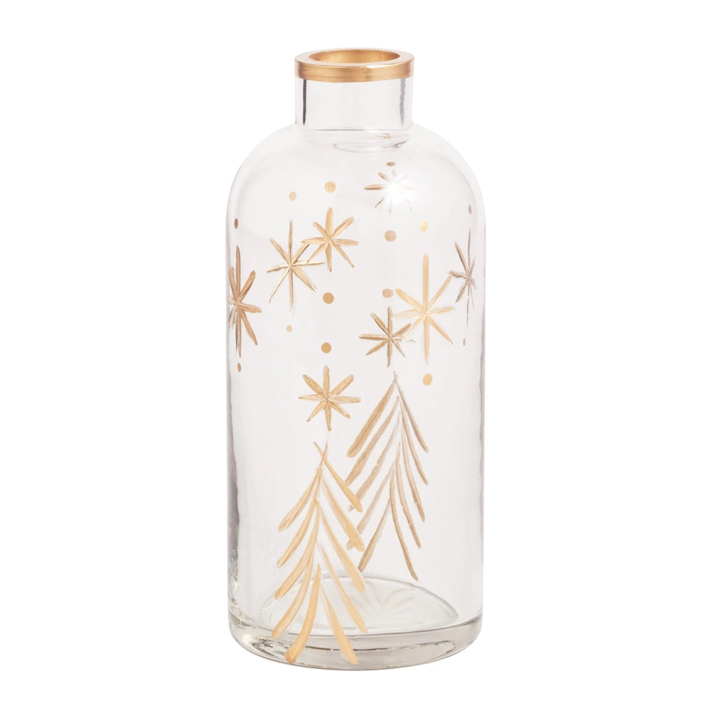 Christmas Etched Glass Bud Vase — alternate view 4