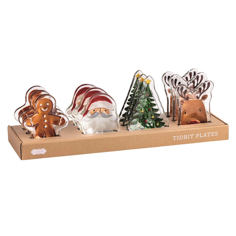 Christmas Glass Tidbit Plates — alternate view 2