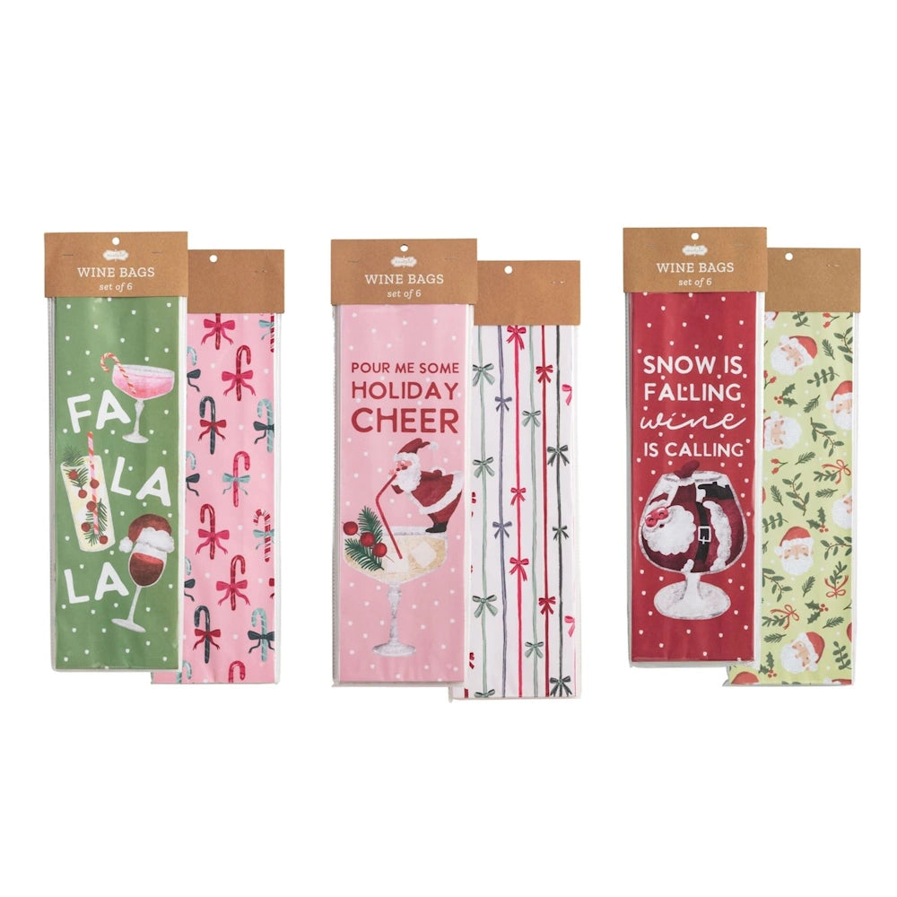 Christmas Paper Wine Bags