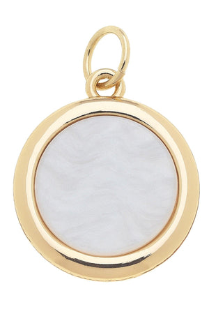 Outline Charm in Mother of Pearl Circle