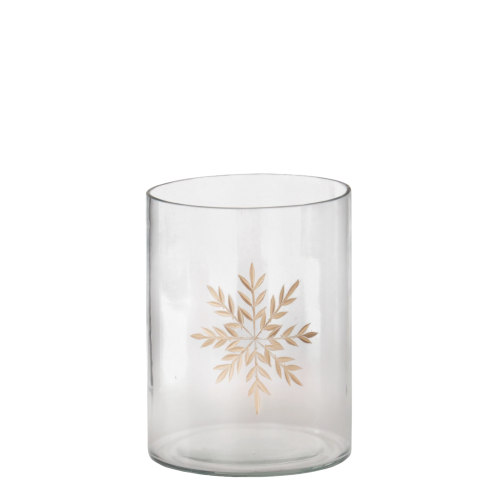 Clear Glass Etched Gold Snowflake Containers — alternate view 2