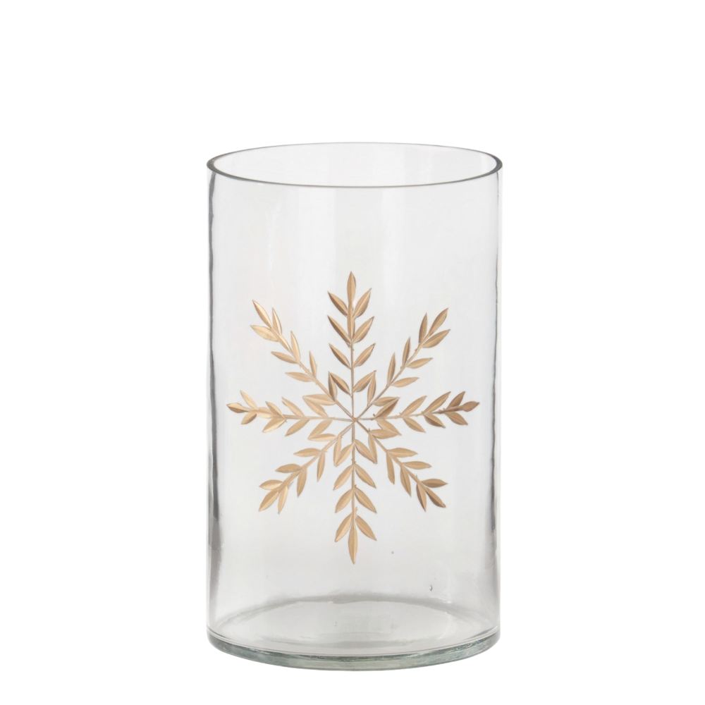 Clear Glass Etched Gold Snowflake Containers — alternate view 3