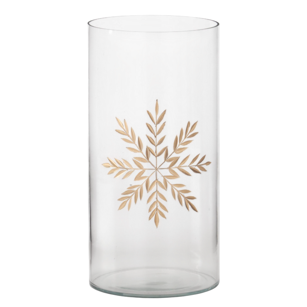 Clear Glass Etched Gold Snowflake Containers — alternate view 4