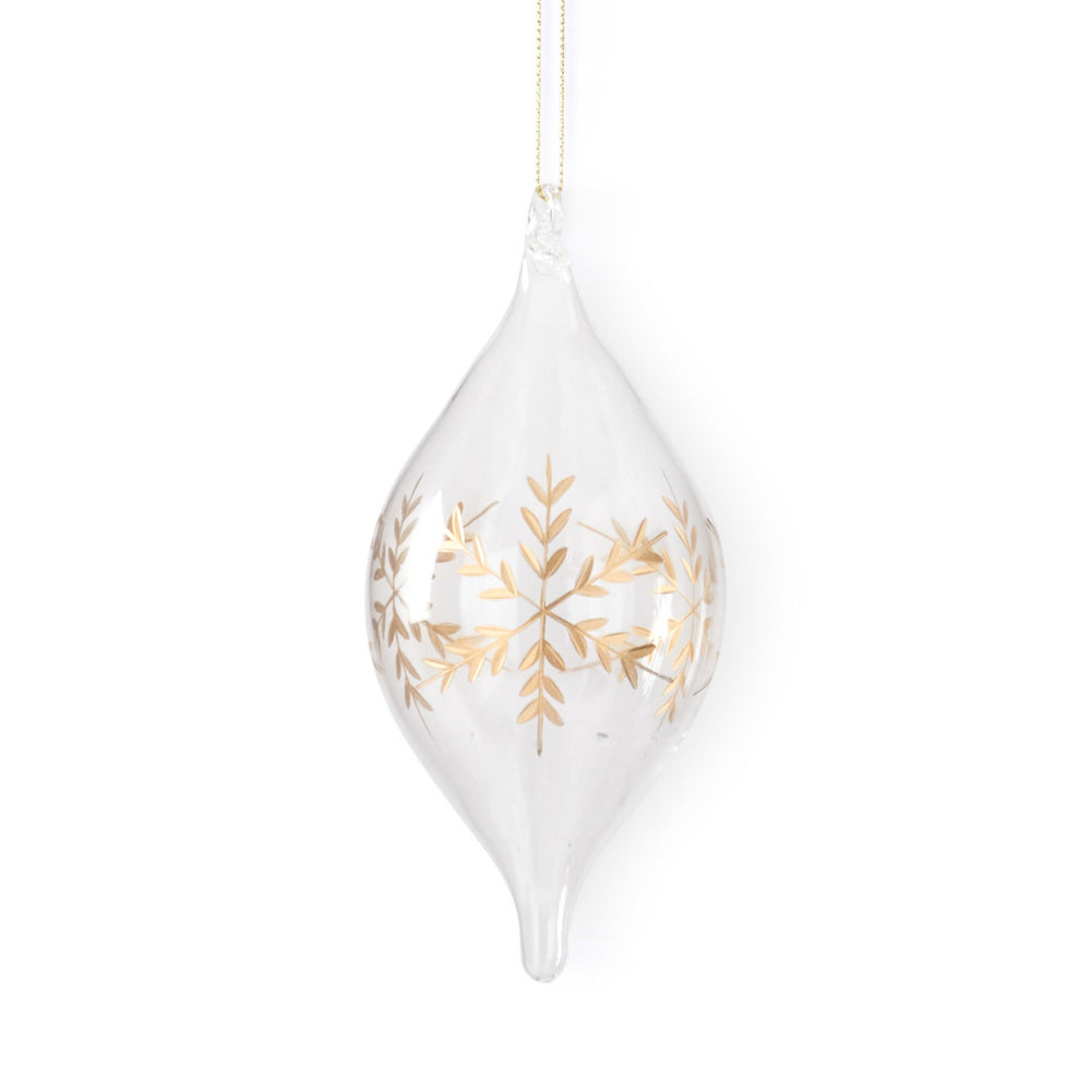 Clear Glass Gold Etched Snowflake Ornaments — alternate view 4