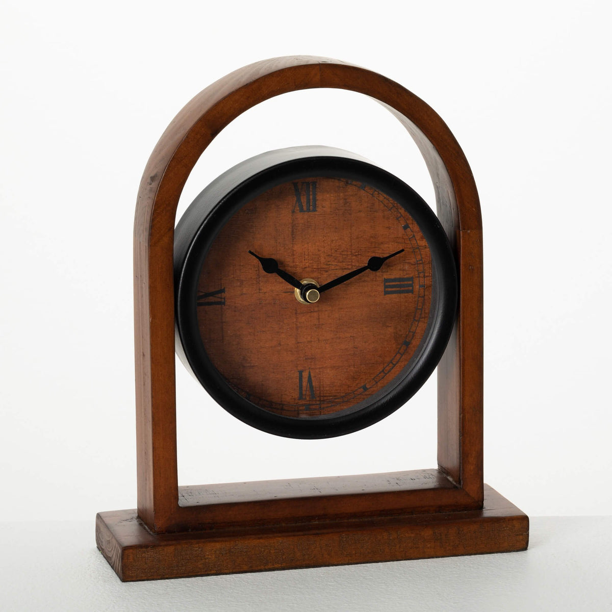 Arched Wood Framed Desk Clock — alternate view 2
