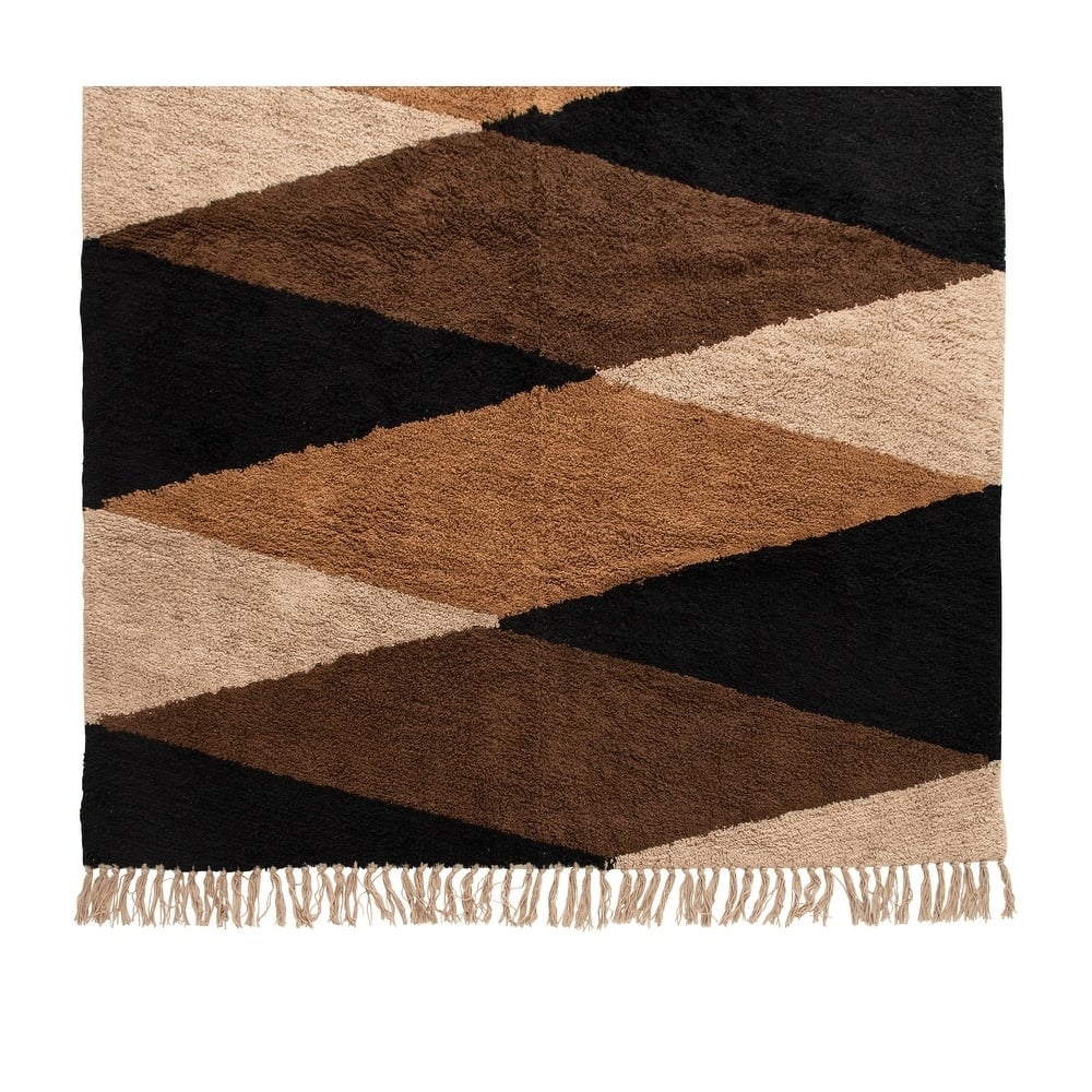 4' x 6' Cotton Tufted Print Rug with Fringe, Multi Color — alternate view 4