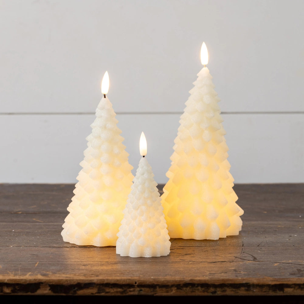 Cream 3D Flame Fir Tree Candle — alternate view 4