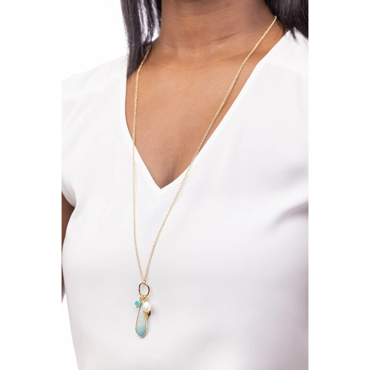 Charm Necklace - Aqua