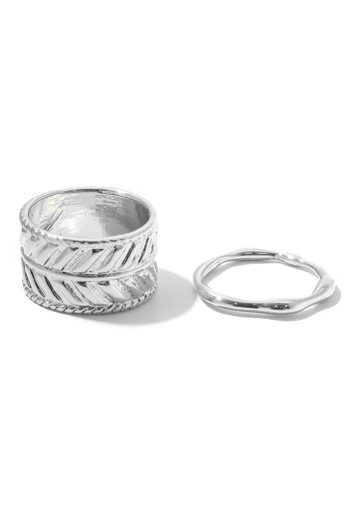 Leaf Design Ring Band Set