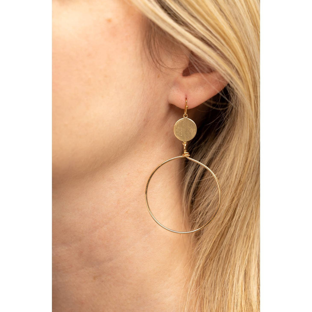 Satin Circle Earrings - Gold