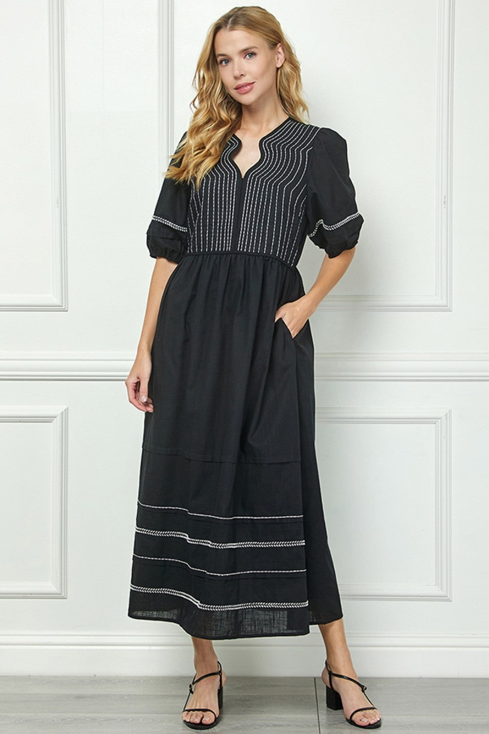 Trimmed Midi Dress — alternate view 4