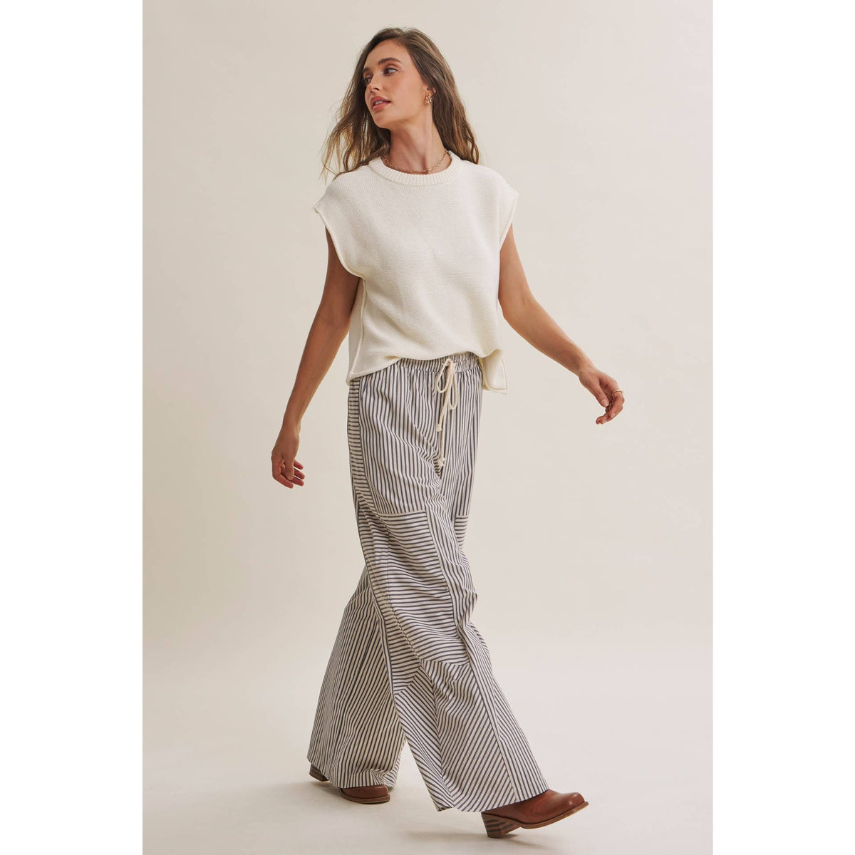 Striped Wide-Leg Pants — alternate view 26