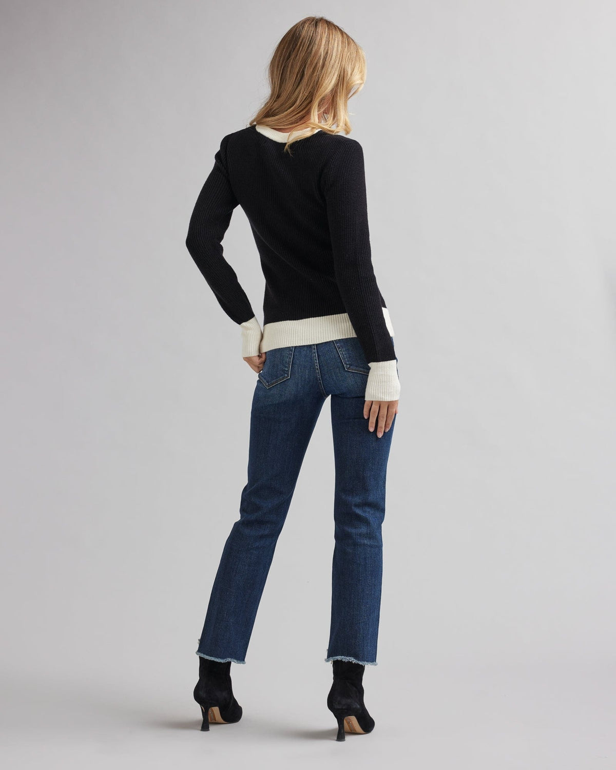 Fancy Long Sleeve Henley Sweater — alternate view 3