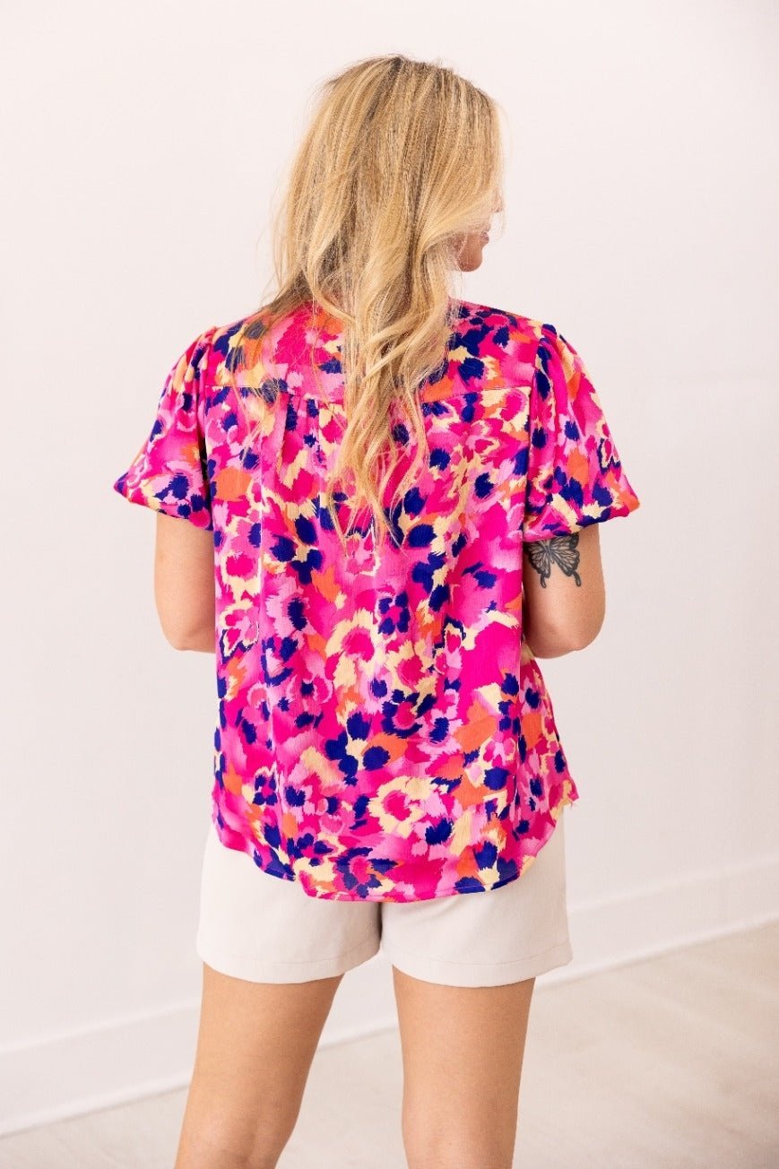 Pink & Purple Leopard Button-Up Blouse — alternate view 4