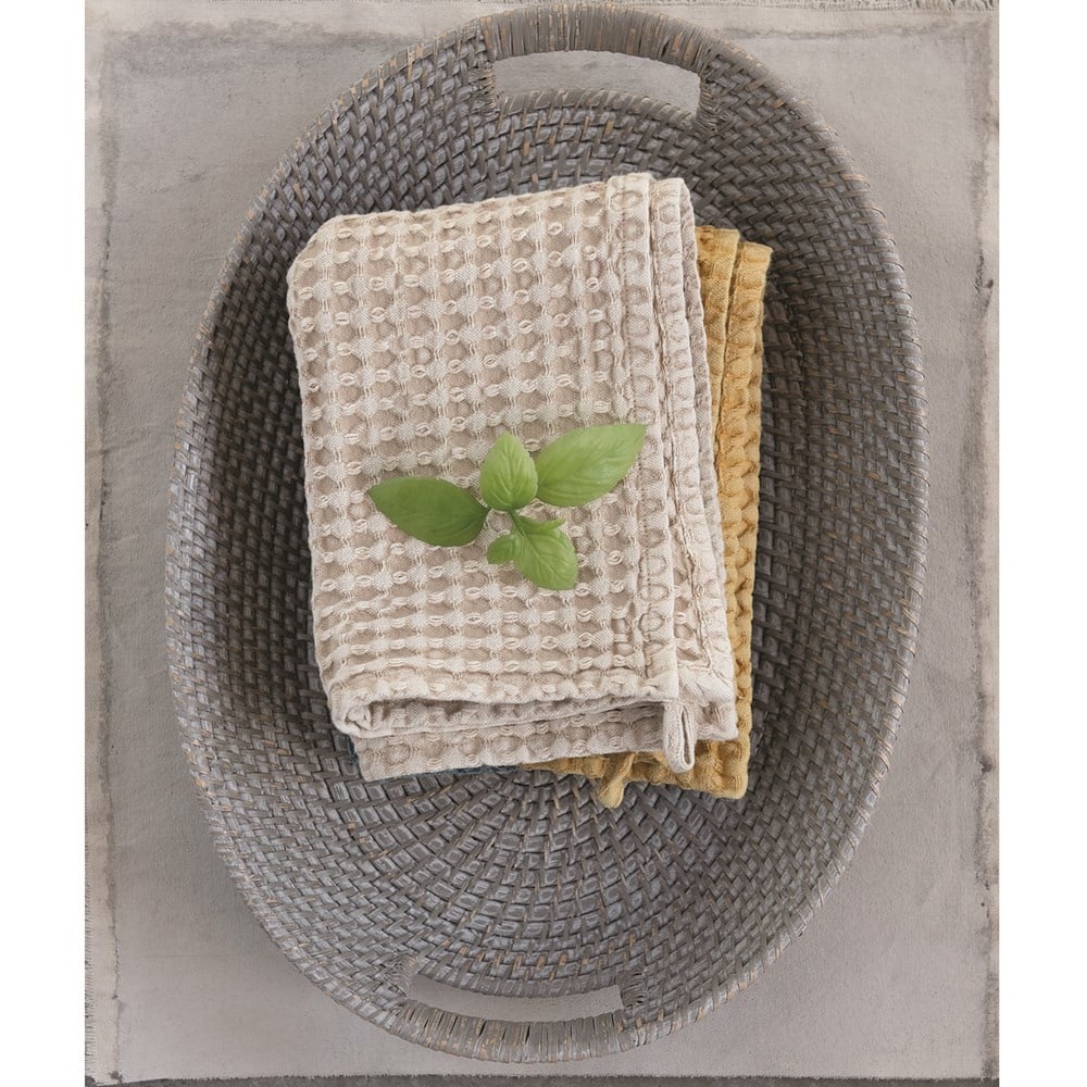 20"L x 14"W Decorative Hand-Woven Rattan & Palm Tray with Handles, Grey Wash — alternate view 3