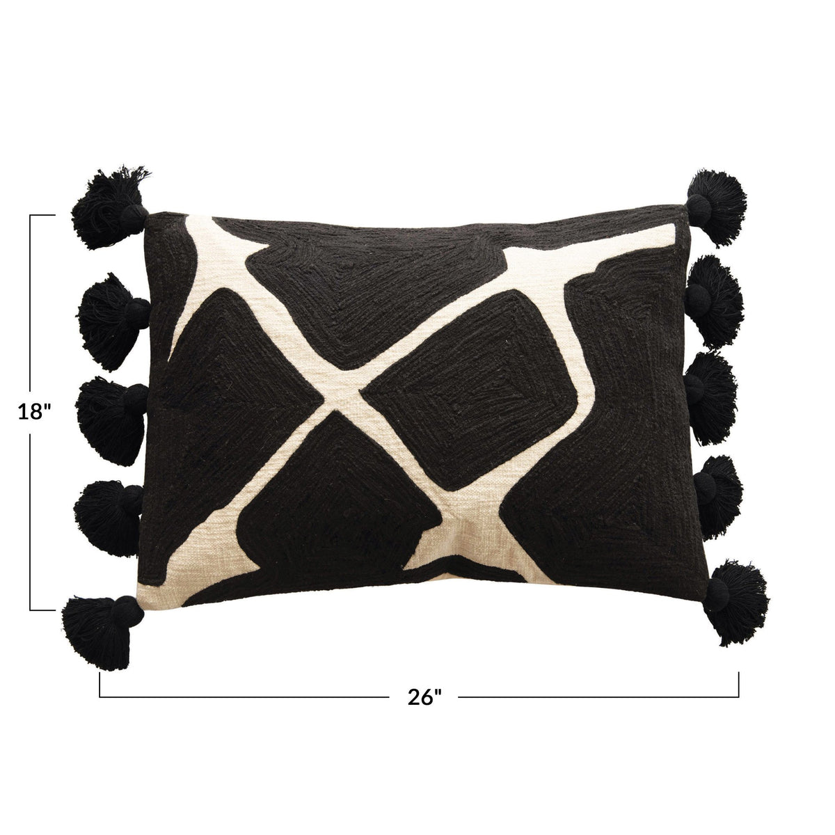 Cotton Embroidered Lumbar Pillow — alternate view 2