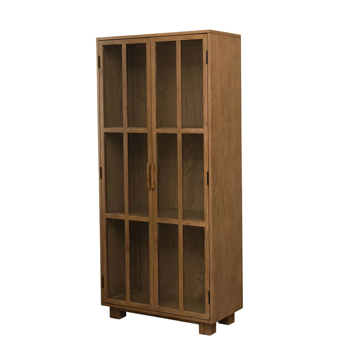Oak Cabinet With 2 Glass Doors & 2 Shelves — alternate view 4