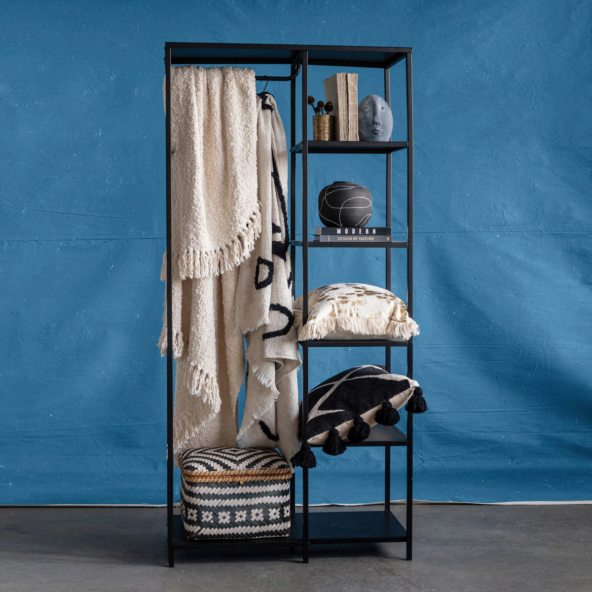 Metal Shelf with Shelves and Rod — alternate view 4