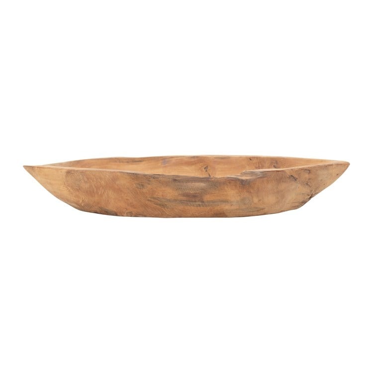 Decorative Hand-Carved Teakwood Bowl — alternate view 2