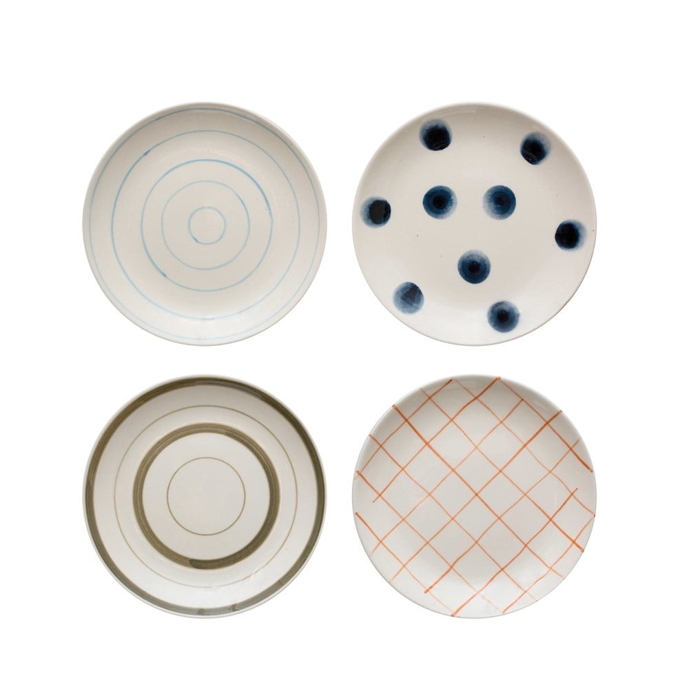 Blue Circle Hand-Painted Stoneware Plate