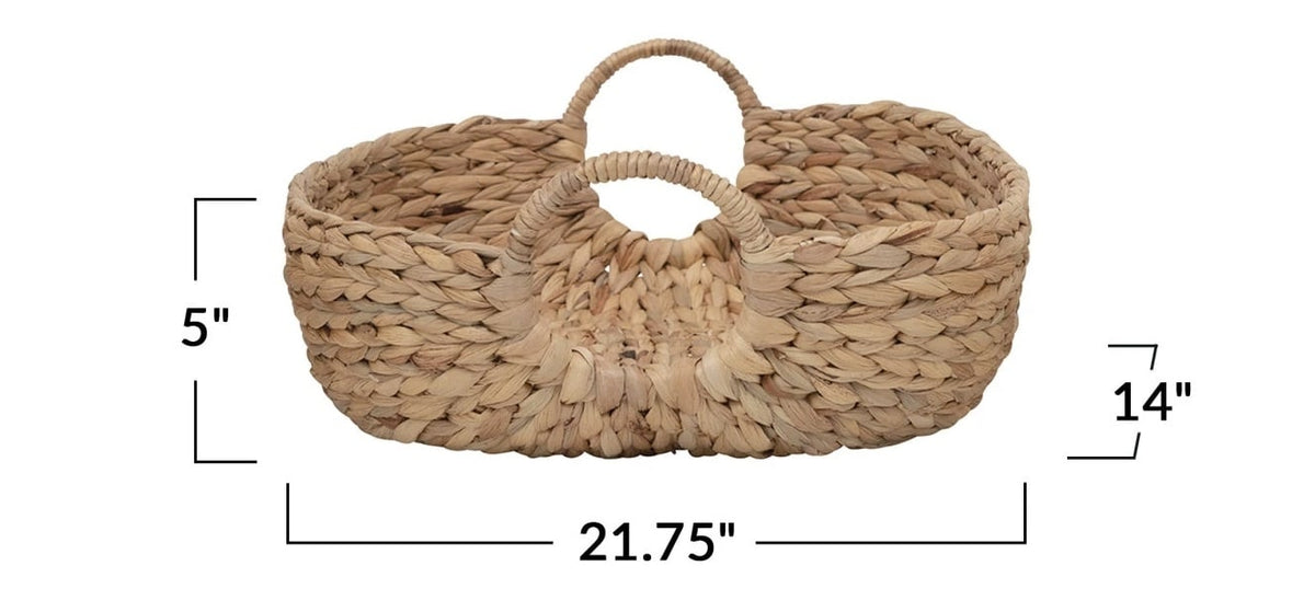 Medium Hand-Woven Water Hyacinth Basket — alternate view 3