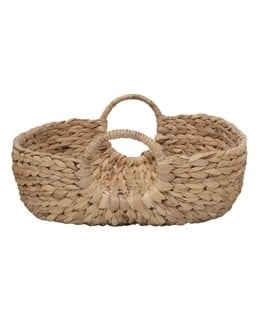 Medium Hand-Woven Water Hyacinth Basket — alternate view 2