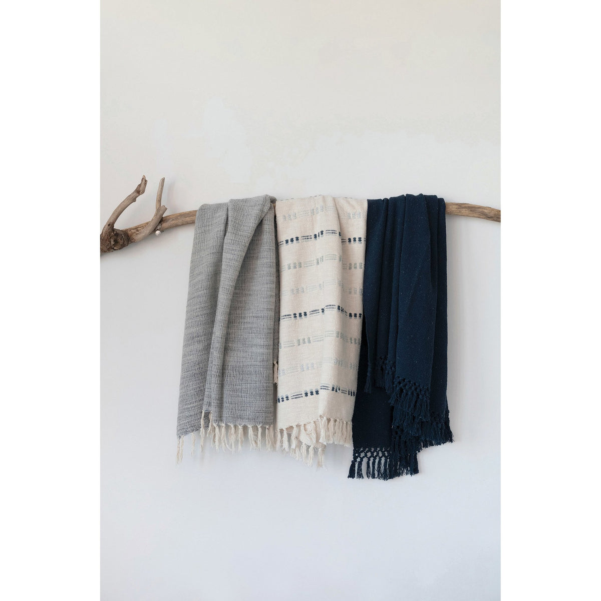 Woven Wool Blend Throw with Fringe — alternate view 2