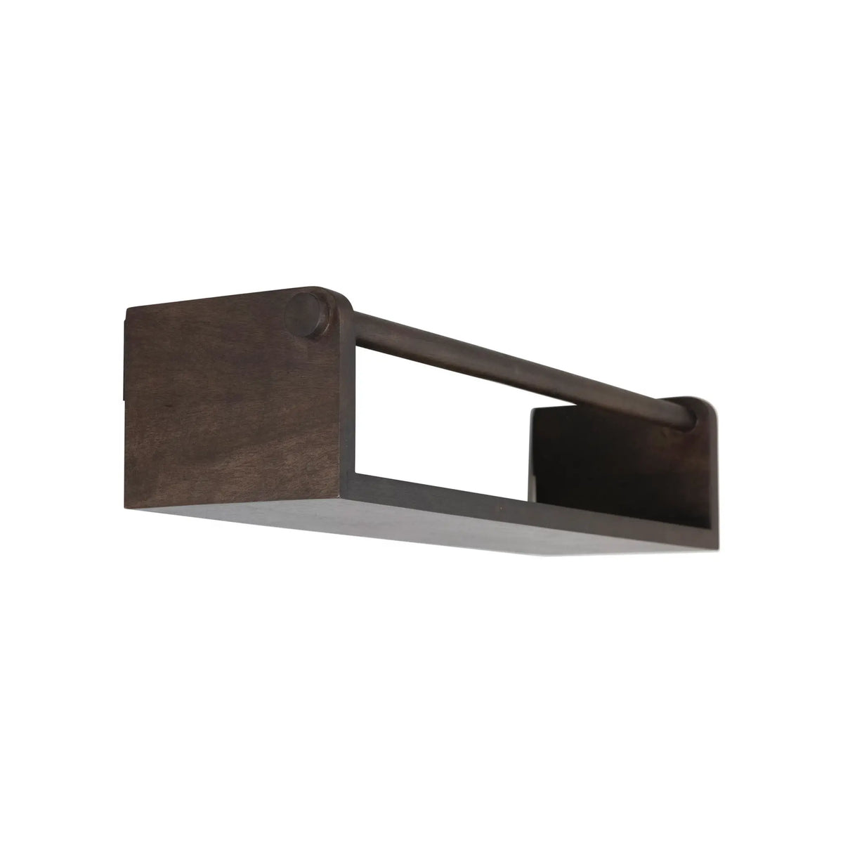 Mango Wood Wall Shelf with Rod, Espresso Finish — alternate view 5