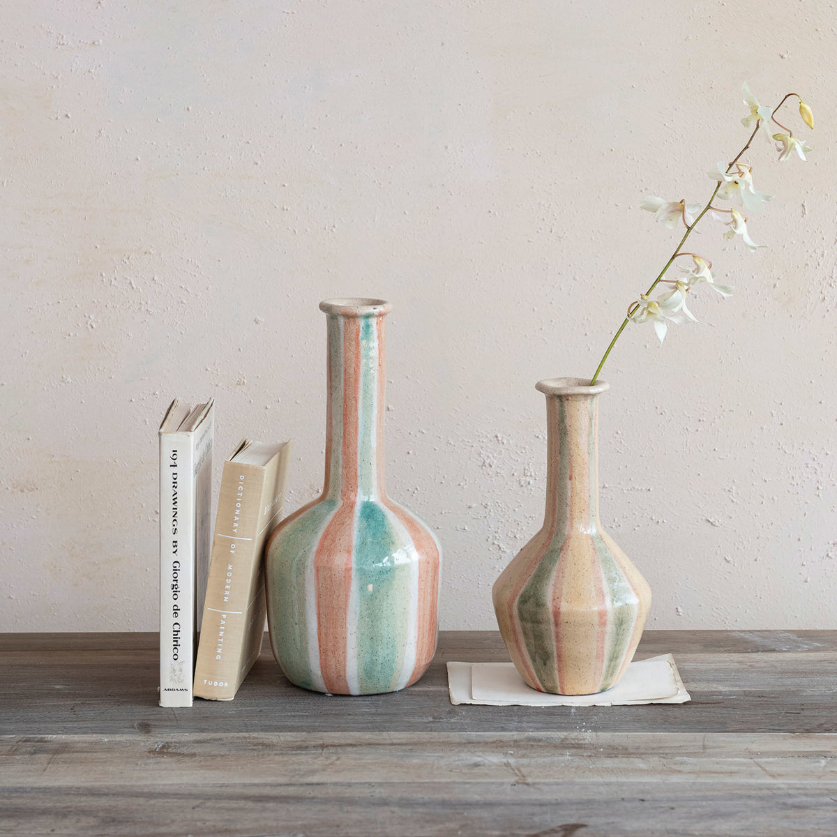 Hand-Painted Terra-cotta Vase With Stripes — alternate view 2