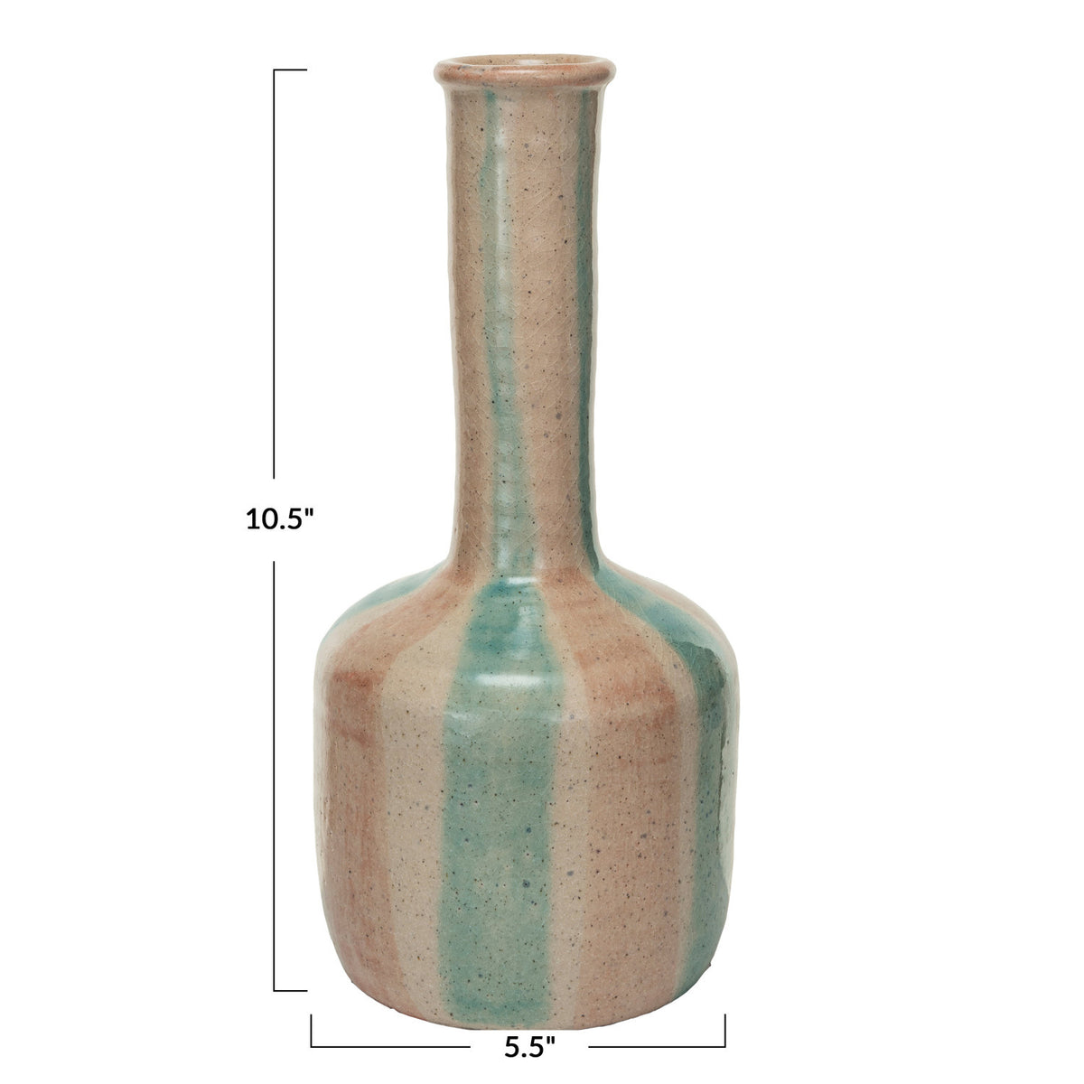 Hand-Painted Terra-cotta Vase With Stripes — alternate view 4