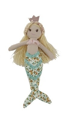 Fabric Mermaid Doll With Floral Pattern — alternate view 6