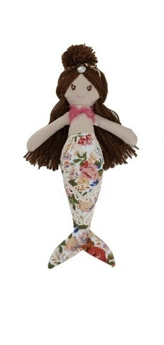 Fabric Mermaid Doll With Floral Pattern — alternate view 2