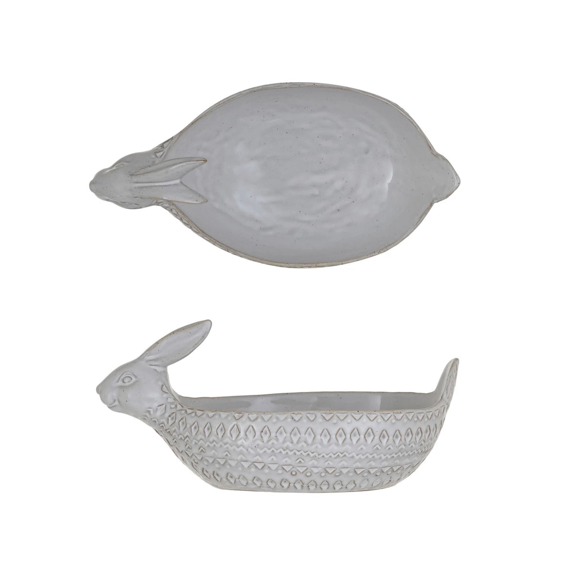 Debossed Stoneware Rabbit Bowl — alternate view 2