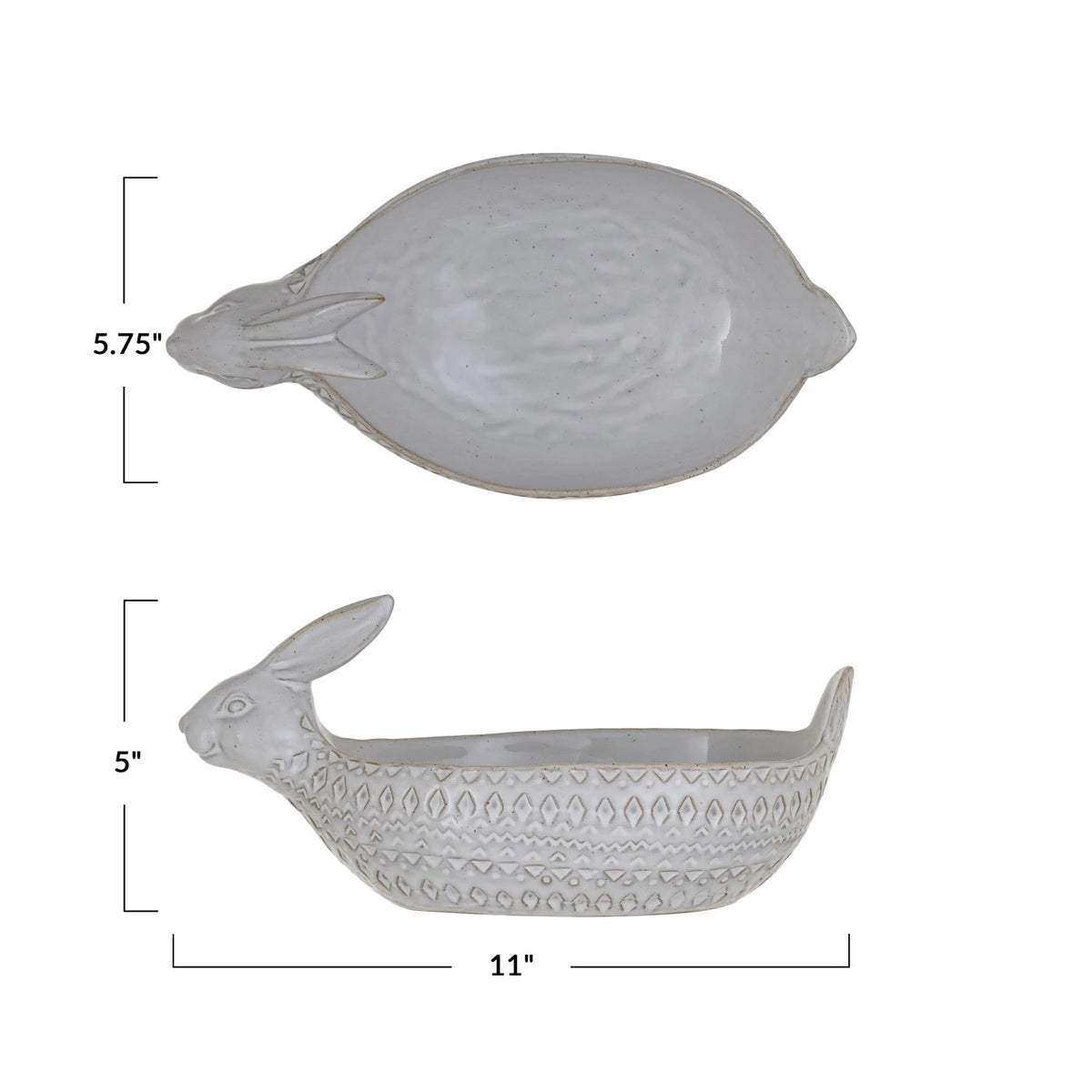 Debossed Stoneware Rabbit Bowl — alternate view 3