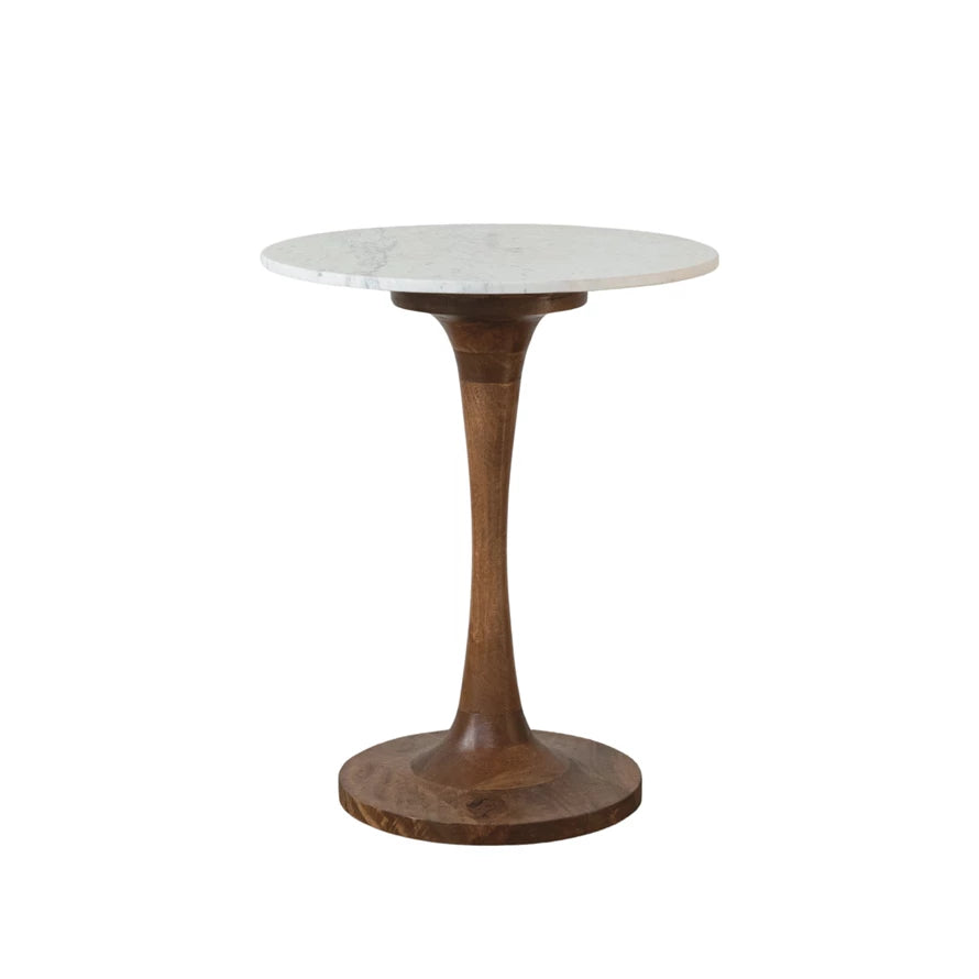 Wood & Marble Tulip Table — alternate view 2