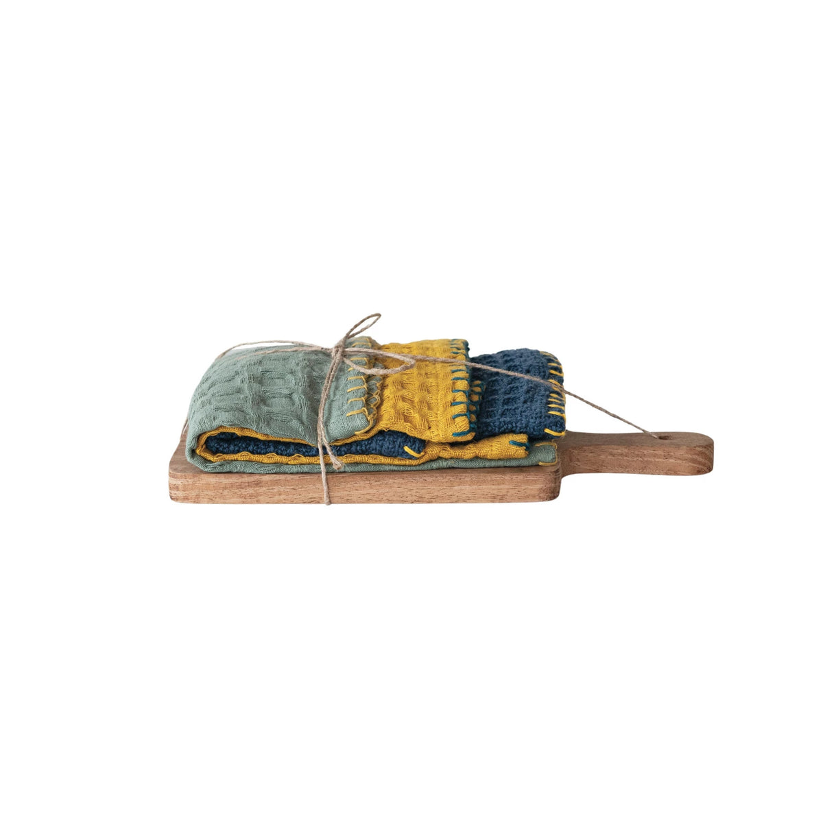 Waffle Weave Dish Cloths With Cutting Board — alternate view 3