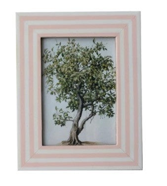 Photo Frame With Inlaid Stripes, 4 Colors Pink — alternate view 3