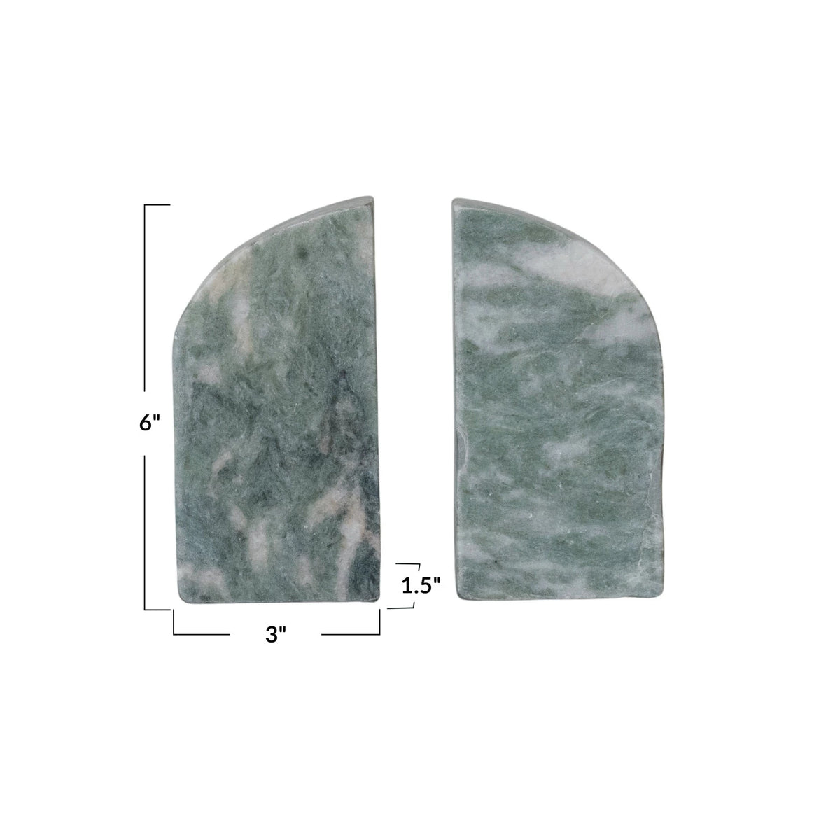Marble Bookend, Green Melange — alternate view 2