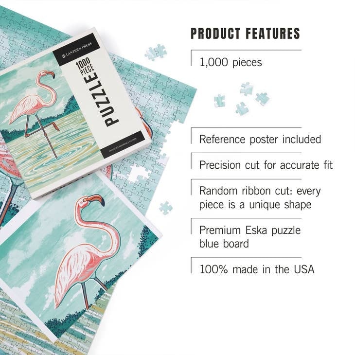 1000 Piece Puzzle Graphic Pastel, Flamingo — alternate view 2