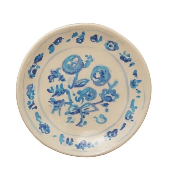 Stoneware Plate with Floral Image — alternate view 6