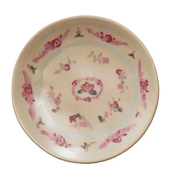 Stoneware Plate with Floral Image — alternate view 5