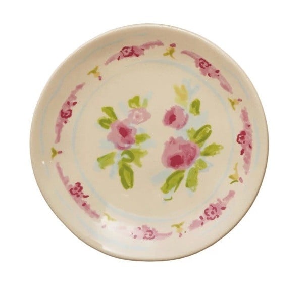 Stoneware Plate with Floral Image — alternate view 8