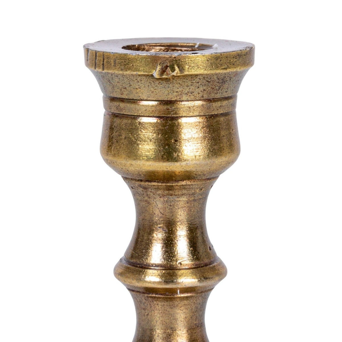 Cast Aluminum Taper Holder, Antique Brass Finish (Holds 1/2" Taper) — alternate view 3