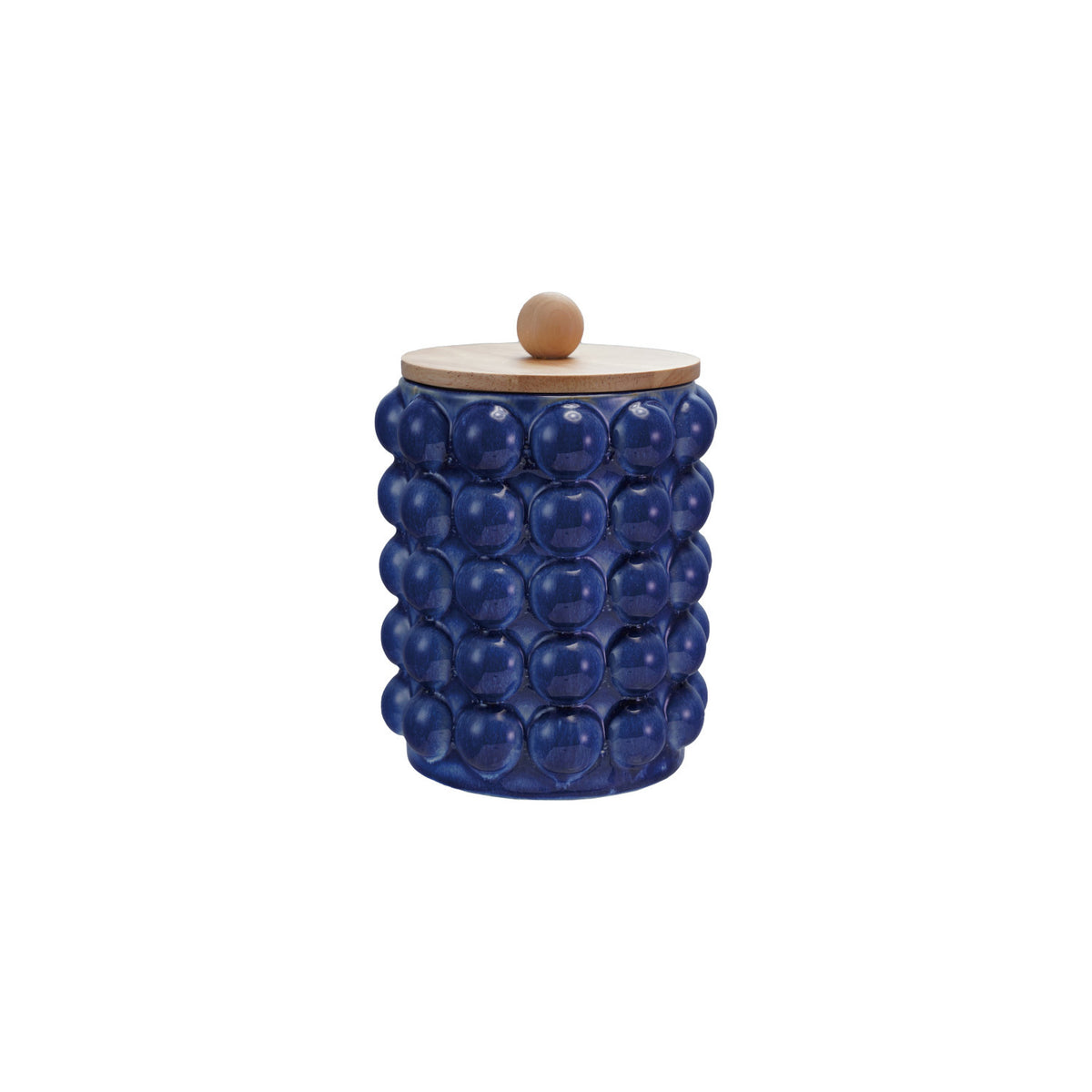 Stoneware Canister with Raised Dots & Wood Lid — alternate view 4