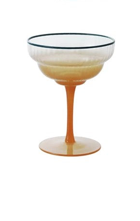 Fluted Stemmed Coupe Glass with Colored Rim — alternate view 4