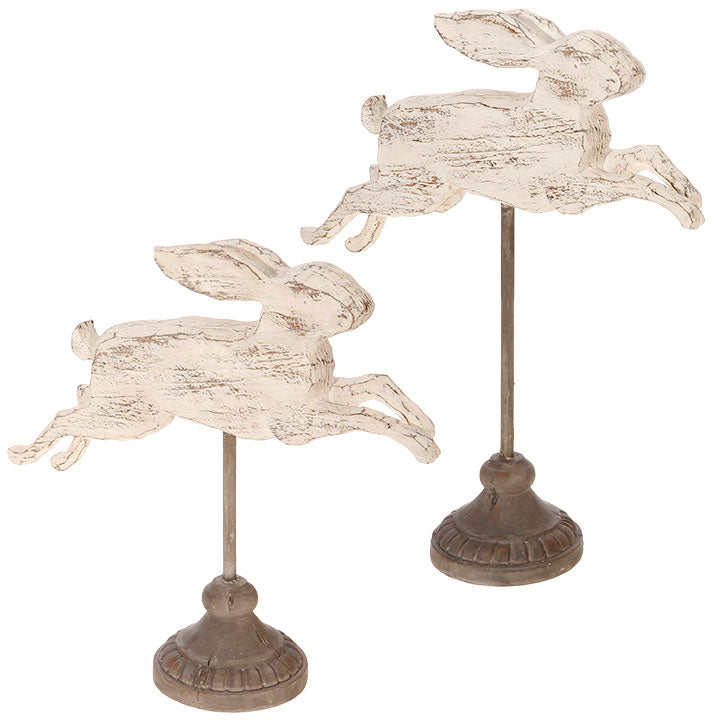 Large Distressed Bunny On Stand