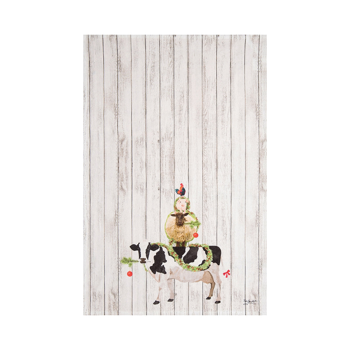 Stacked Farm Animals Towel