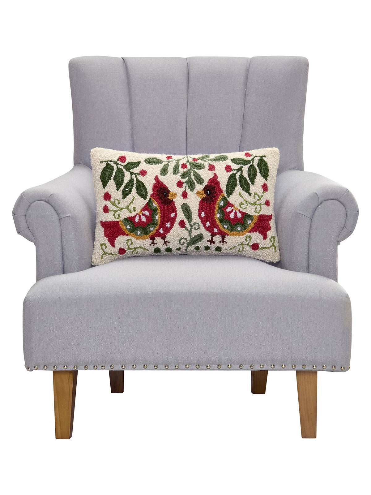 Holiday Cardinals Hook Pillow — alternate view 2